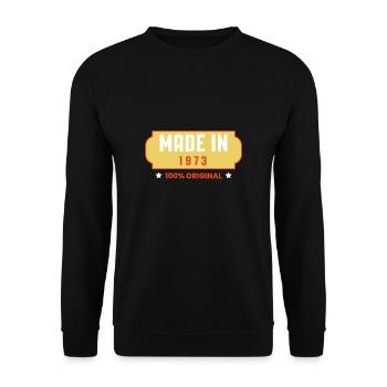 50th Birthday Made In 1973 Shirt - Unisex Sweatshirt - black - Front - Alina (178cm) & Michal (187cm)