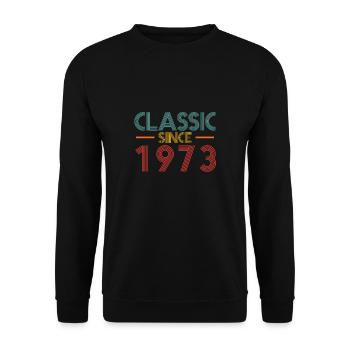 50e anniversaire Classic depuis 1973 Chemise - Sweat-shirt Unisexe - noir - Devant - Alina (178cm) & Michal (187cm)