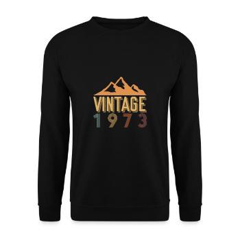 50. Geburtstag Vintage Retro 1973 Shirt Berge - Unisex Pullover - Schwarz - Vorne - Alina (178cm) & Michal (187cm)