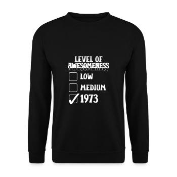 Niveau De Génialité 1973 Chemise 1973 - Sweat-shirt Unisexe - noir - Devant - Alina (178cm) & Michal (187cm)