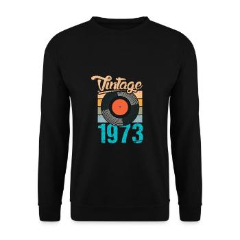 Chemise de disque vinyle vintage 50e anniversaire - Sweat-shirt Unisexe - noir - Devant - Alina (178cm) & Michal (187cm)
