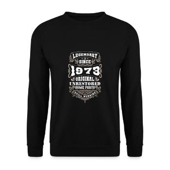 Chemise cadeau 50e anniversaire 1973 - Sweat-shirt Unisexe - noir - Devant - Alina (178cm) & Michal (187cm)