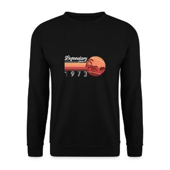 Légendaire depuis 1973 50e anniversaire Cadeau de Chemise - Sweat-shirt Unisexe - noir - Devant - Alina (178cm) & Michal (187cm)