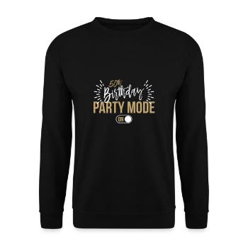 50th Birthday Party Fashion On Shirt Gift - Unisex Sweatshirt - black - Front - Alina (178cm) & Michal (187cm)