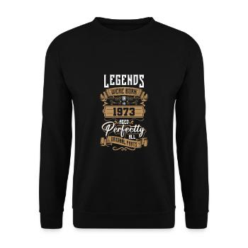 Chemise cadeau 50e anniversaire 1973 - Sweat-shirt Unisexe - noir - Devant - Alina (178cm) & Michal (187cm)