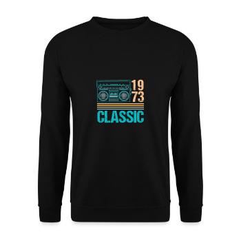 1973 Classic Vintage Retro Radio 50th Birthday - Unisex Sweatshirt - black - Front - Alina (178cm) & Michal (187cm)