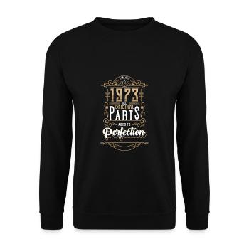 Chemise cadeau 50e anniversaire 1973 - Sweat-shirt Unisexe - noir - Devant - Alina (178cm) & Michal (187cm)