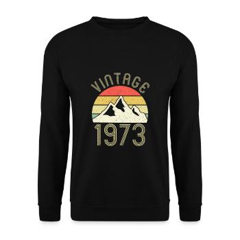 50th birthday gift hiker mountaineer - Unisex Sweatshirt - black - Front - Alina (178cm) & Michal (187cm)