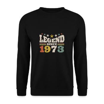 Légende depuis 1973 Chemise Cadeau 50e anniversaire - Sweat-shirt Unisexe - noir - Devant - Alina (178cm) & Michal (187cm)