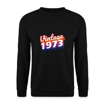 Chemise vintage 1973 50e anniversaire - Sweat-shirt Unisexe - noir - Devant - Alina (178cm) & Michal (187cm)