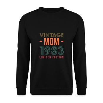 Vintage Mom 1983 Limited Edition 40th Birthday - Unisex Sweatshirt - black - Front - Alina (178cm) & Michal (187cm)