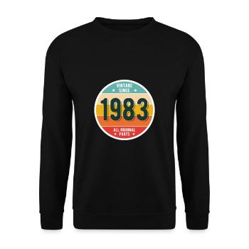 Chemise vintage 1983 40e anniversaire - Sweat-shirt Unisexe - noir - Devant - Alina (178cm) & Michal (187cm)