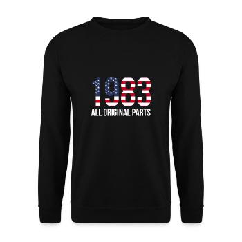 USA Flag America 1983 40th birthday - Unisex Sweatshirt - black - Front - Alina (178cm) & Michal (187cm)