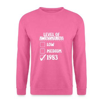 Niveau de génialité 1983 Chemise - Sweat-shirt Unisexe - rose - Devant