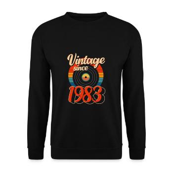 Vintage depuis 1983 disque vinyle - Sweat-shirt Unisexe - noir - Devant - Alina (178cm) & Michal (187cm)