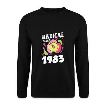 Radical Since 1983 Shirt Gift - Unisex Sweatshirt - black - Front - Alina (178cm) & Michal (187cm)