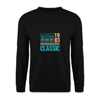 Radio 40. Geburtstag 1983 Shirt - Unisex Pullover - Schwarz - Vorne - Alina (178cm) & Michal (187cm)