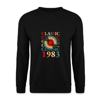 Classic Record 1983 Chemise 40e anniversaire - Sweat-shirt Unisexe - noir - Devant - Alina (178cm) & Michal (187cm)