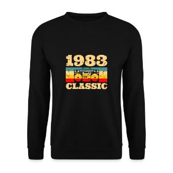 1983 Classic Radio 40. Geburtstag - Unisex Pullover - Schwarz - Vorne - Alina (178cm) & Michal (187cm)