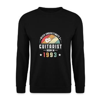 Never Understimate A Guitarist Born In 1993 - Unisex Sweatshirt - black - Front - Alina (178cm) & Michal (187cm)