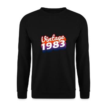 Chemise vintage 1983 40e anniversaire - Sweat-shirt Unisexe - noir - Devant - Alina (178cm) & Michal (187cm)
