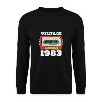 Vintage Best Of 1983 40th Birthday Cassette - Unisex Sweatshirt - black - Front - Alina (178cm) & Michal (187cm)