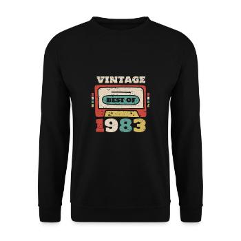 Vintage Best Of 1983 40th Birthday Cassette - Sweat-shirt Unisexe - noir - Devant - Alina (178cm) & Michal (187cm)