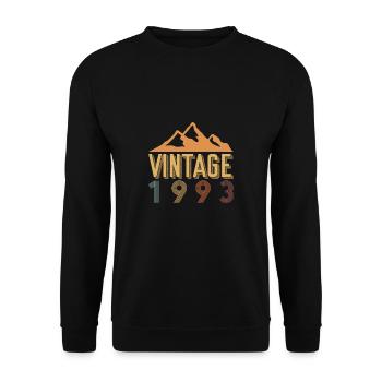 Vintage 1993 Mountaineer 30th Birthday - Unisex Sweatshirt - black - Front - Alina (178cm) & Michal (187cm)