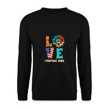 Love Vintage 1983 Chemise 40e anniversaire - Sweat-shirt Unisexe - noir - Devant - Alina (178cm) & Michal (187cm)