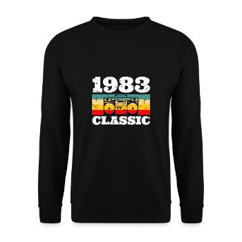 1983 Classic Radio 40. Geburtstag - Unisex Pullover - Schwarz - Vorne - Alina (178cm) & Michal (187cm)