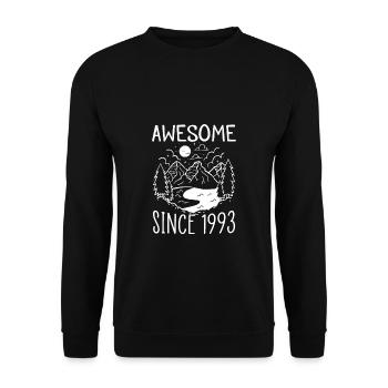 Awesome Since 1993 30. Geburtstag Shirt Geschenk - Unisex Pullover - Schwarz - Vorne - Alina (178cm) & Michal (187cm)