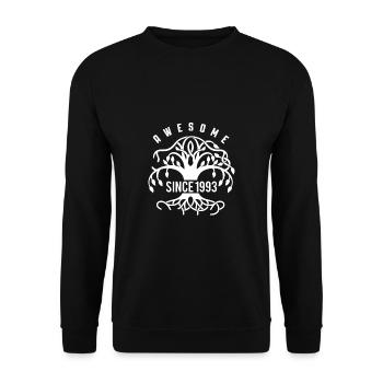 Awesome Since 1993 30. Geburtstag Shirt Geschenk - Unisex Pullover - Schwarz - Vorne - Alina (178cm) & Michal (187cm)