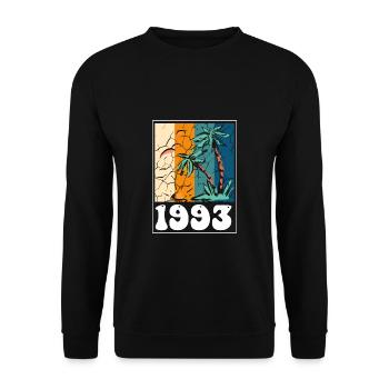 Cadeau de chemise Vintage Retro 1993 - Sweat-shirt Unisexe - noir - Devant - Alina (178cm) & Michal (187cm)