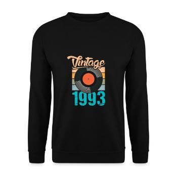Vintage Vinyl Vinyl 1993 30th Birthday - Unisex Sweatshirt - black - Front - Alina (178cm) & Michal (187cm)