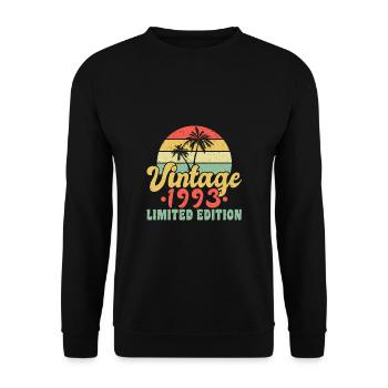 Vintage Rétro 1993 30ème anniversaire - Sweat-shirt Unisexe - noir - Devant - Alina (178cm) & Michal (187cm)