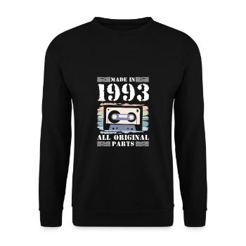 Made In 1993 Cassette Shirt Cadeau - Sweat-shirt Unisexe - noir - Devant - Alina (178cm) & Michal (187cm)