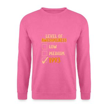 Niveau de génialité 1993 Chemise - Sweat-shirt Unisexe - rose - Devant