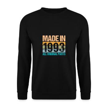 Fabriqué en 1993 30th Birthday Shirt Gift - Sweat-shirt Unisexe - noir - Devant - Alina (178cm) & Michal (187cm)