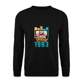 Vintage Best Of 1993 30th Birthday Cassette - Sweat-shirt Unisexe - noir - Devant - Alina (178cm) & Michal (187cm)