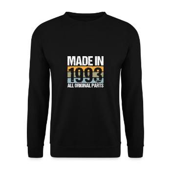 Fabriqué en 1993 30th Birthday Shirt Gift - Sweat-shirt Unisexe - noir - Devant - Alina (178cm) & Michal (187cm)