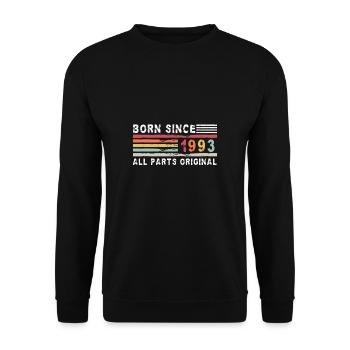 Born Since 1993 All Parts Original Shirt - Unisex Sweatshirt - black - Front - Alina (178cm) & Michal (187cm)