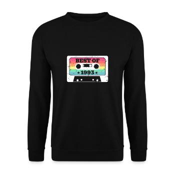 Vintage Retro 1993 30th Birthday Best Of Cassette - Sweat-shirt Unisexe - noir - Devant - Alina (178cm) & Michal (187cm)