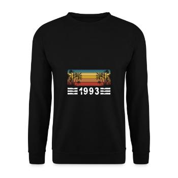 Vacances Vintage Retro Palm Beach 1993 - Sweat-shirt Unisexe - noir - Devant - Alina (178cm) & Michal (187cm)