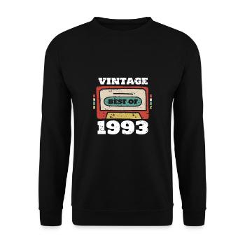 1993 30th Birthday Shirt Cassette cadeau - Sweat-shirt Unisexe - noir - Devant - Alina (178cm) & Michal (187cm)