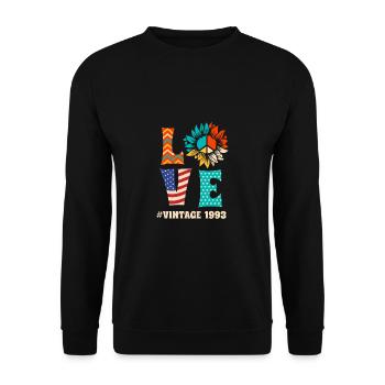 Vintage 1993 30th Birthday Shirt Love - Sweat-shirt Unisexe - noir - Devant - Alina (178cm) & Michal (187cm)