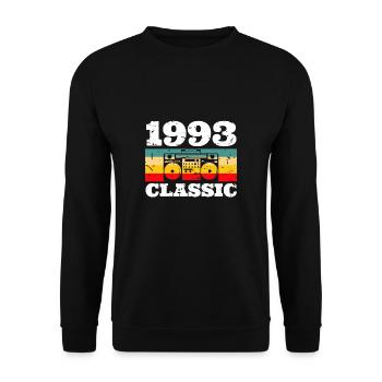 Classic 1993 30. Geburtstag Shirt Radio - Unisex Pullover - Schwarz - Vorne - Alina (178cm) & Michal (187cm)