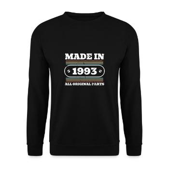 Fabriqué en 1993 30th Birthday Shirt Gift - Sweat-shirt Unisexe - noir - Devant - Alina (178cm) & Michal (187cm)