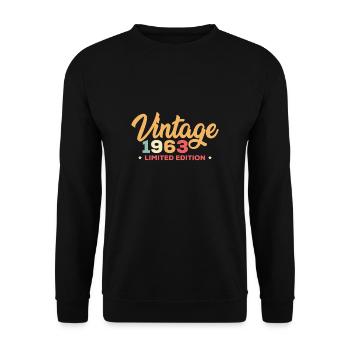 Vintage 1963 60th Birthday Shirt Gift - Sweat-shirt Unisexe - noir - Devant - Alina (178cm) & Michal (187cm)