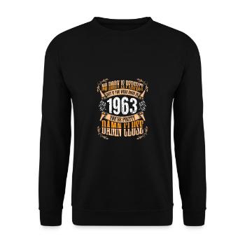 60e anniversaire Cadeau de chemise 1963 - Sweat-shirt Unisexe - noir - Devant - Alina (178cm) & Michal (187cm)