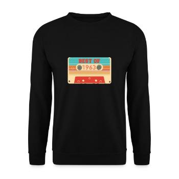 Vintage Retro 1963 60th Birthday Shirt Cassette - Sweat-shirt Unisexe - noir - Devant - Alina (178cm) & Michal (187cm)